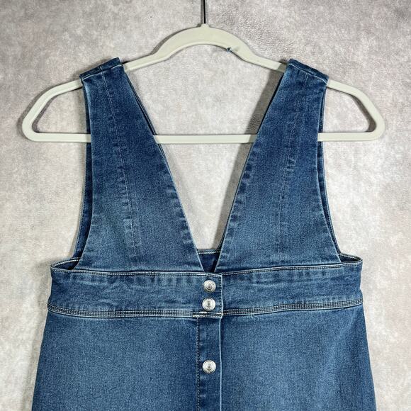 Levi's Skirtall Girls 12 Blue Denim Button Front Sleeveless V-Neck Casual School - Picture 3 of 11